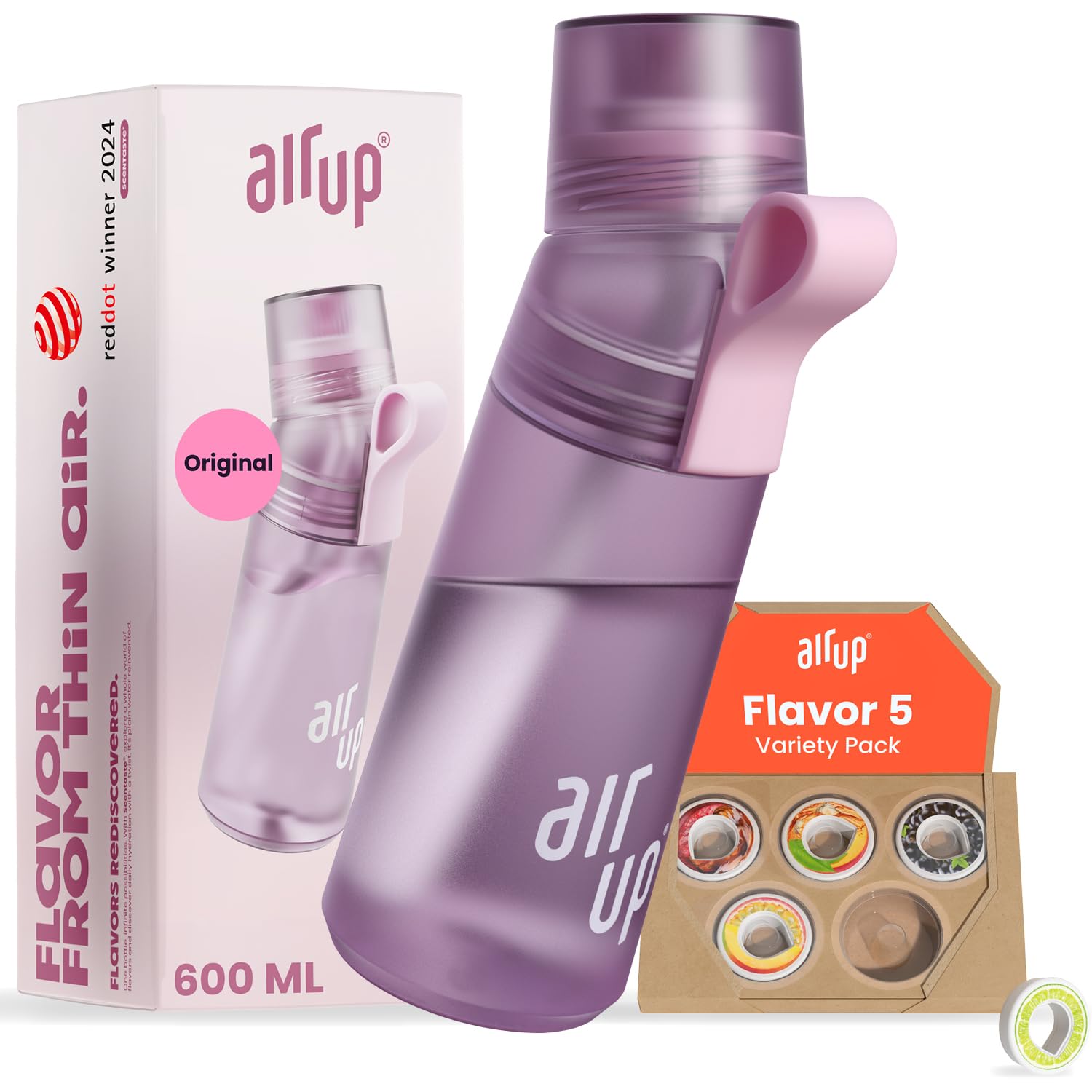 air-up-click-trinkflasche-600-ml-lila-starterset-5-pods-zuckerfrei image 1