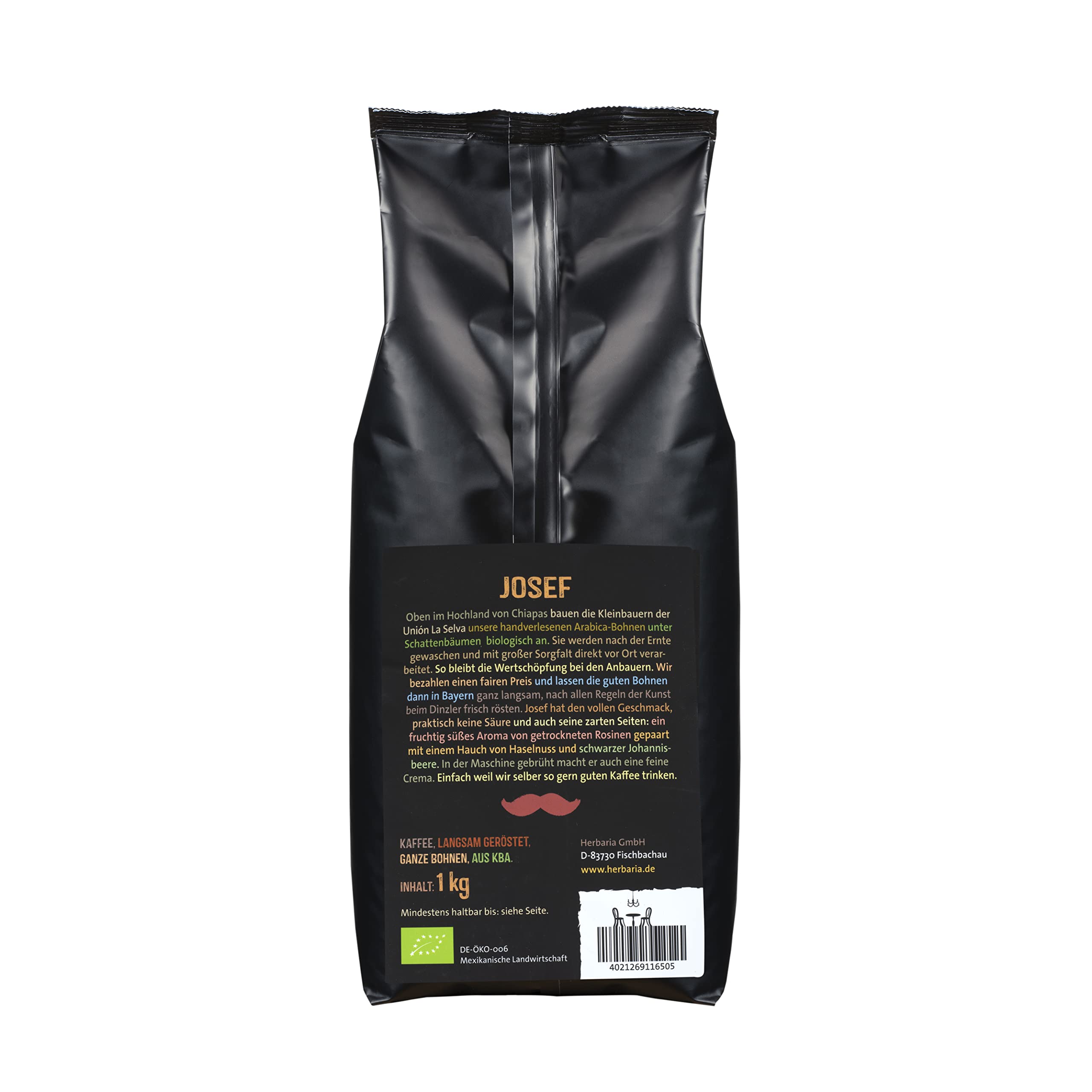 herbaria-josef-bio-kaffeebohnen-1kg-ganze-bohnen-s-urearm image 3