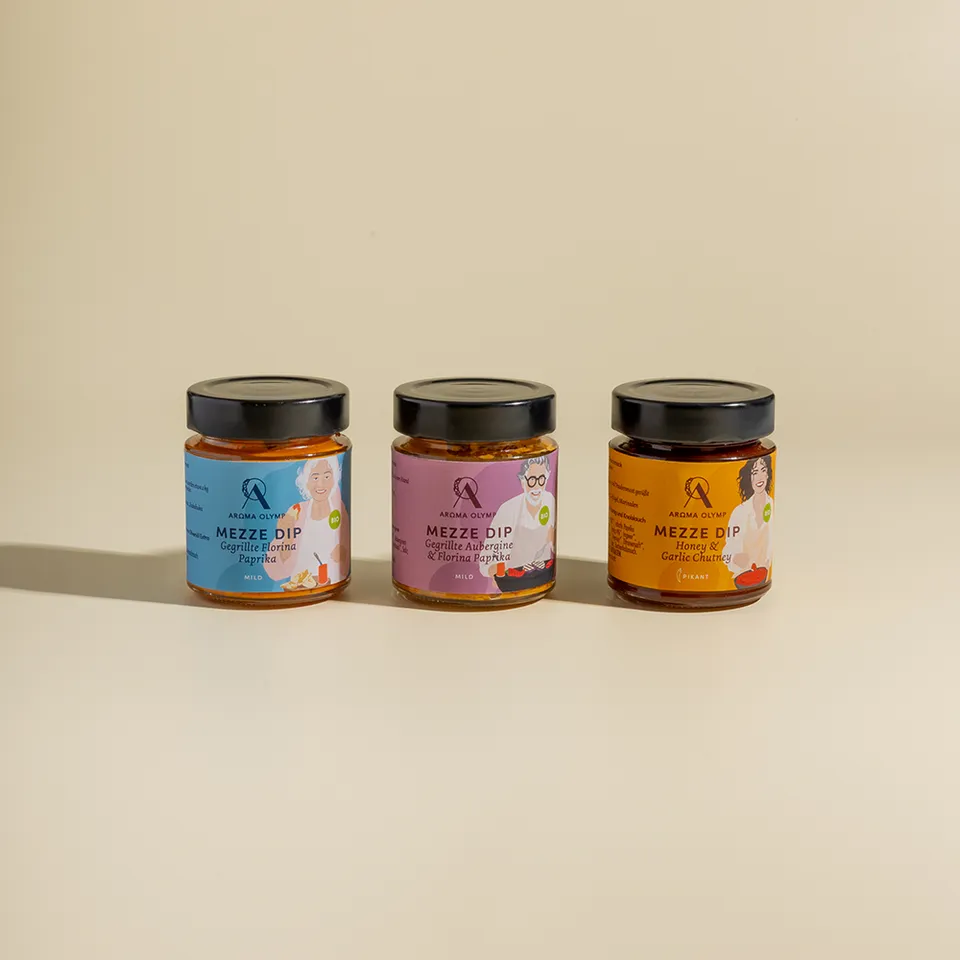 aroma-olymp-bio-mezze-dips-set-3x150-g-florina-paprika image 1