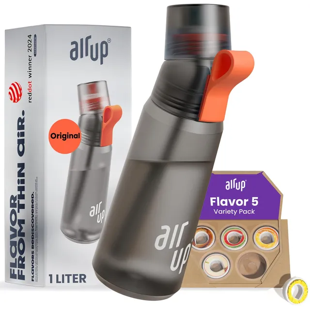 air-up-original-gen2-trinkflasche-1l-starter-set-grau image 1