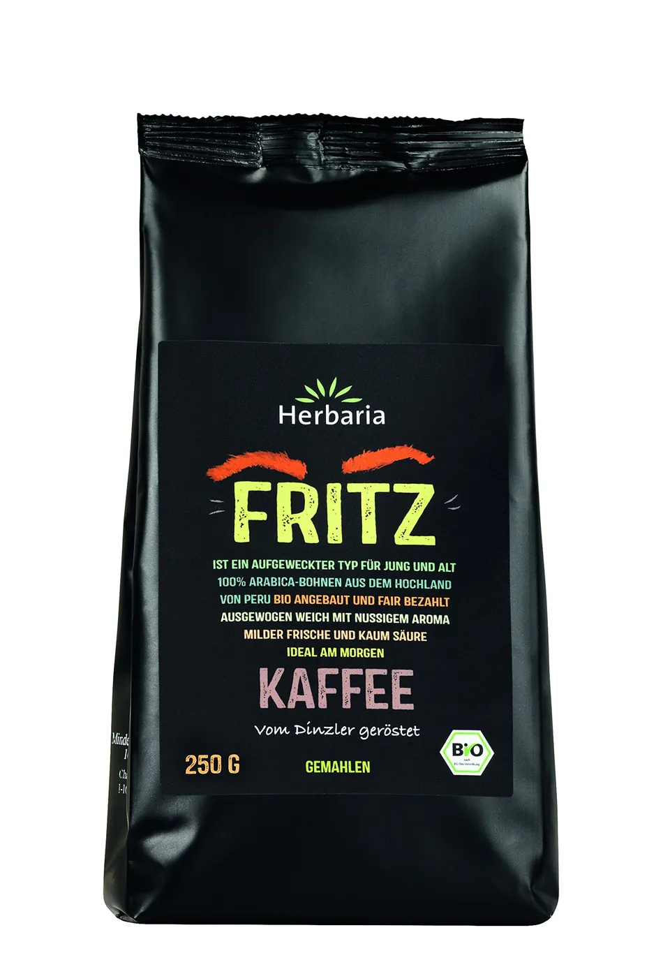 herbaria-fritz-kaffee-gemahlen-bio-arabica-250g-nussig image 1