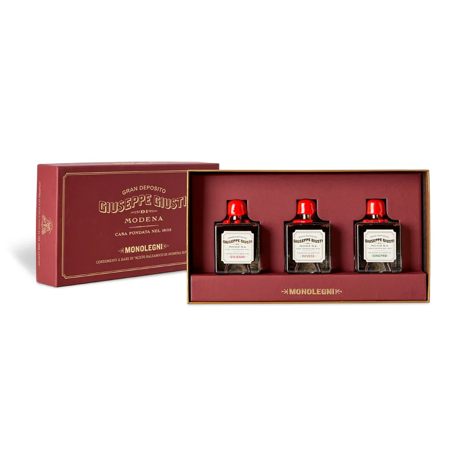 giuseppe-giusti-tris-monolegni-geschenkset-balsamico-holzverkostung image 1