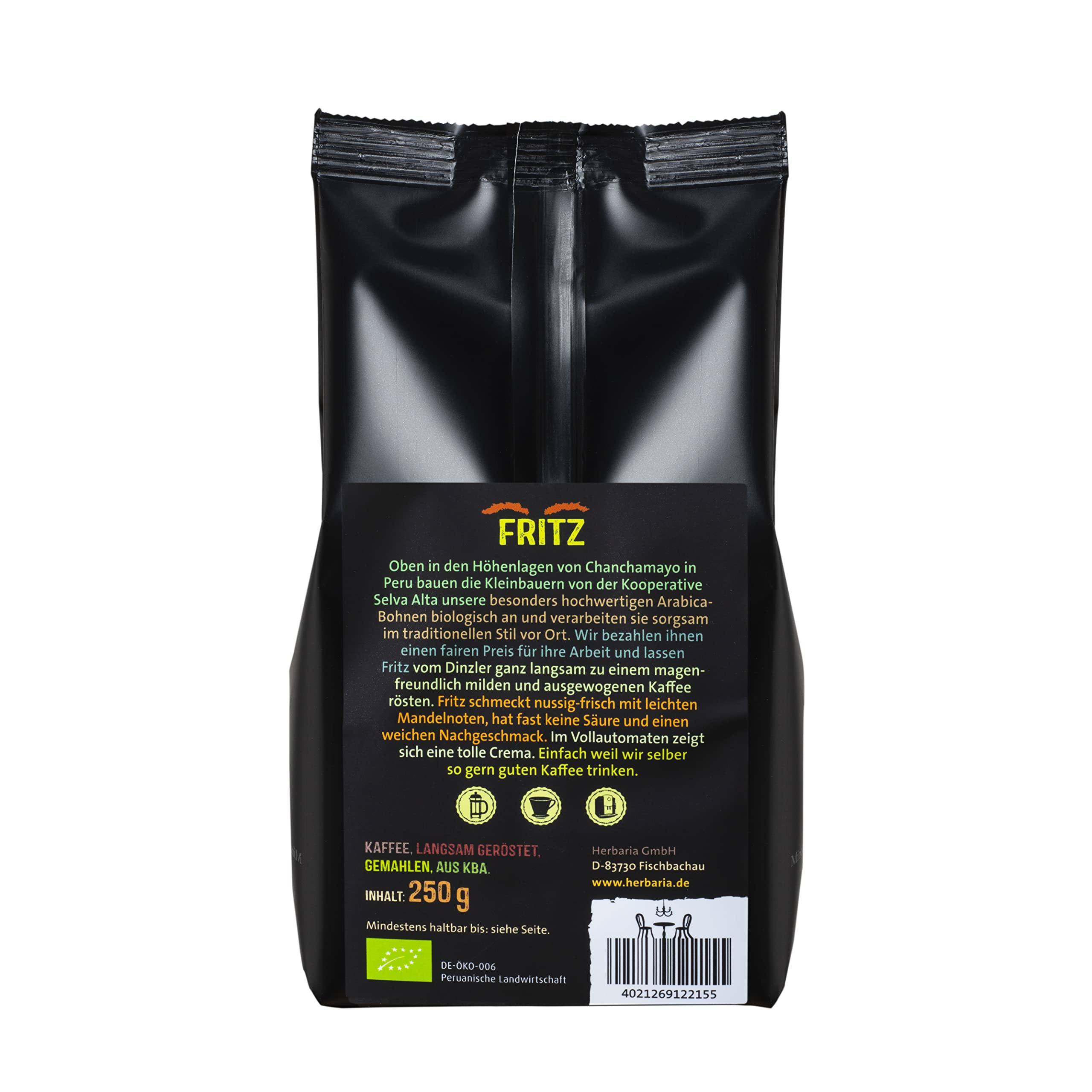 herbaria-fritz-kaffee-gemahlen-bio-arabica-250g-nussig image 3