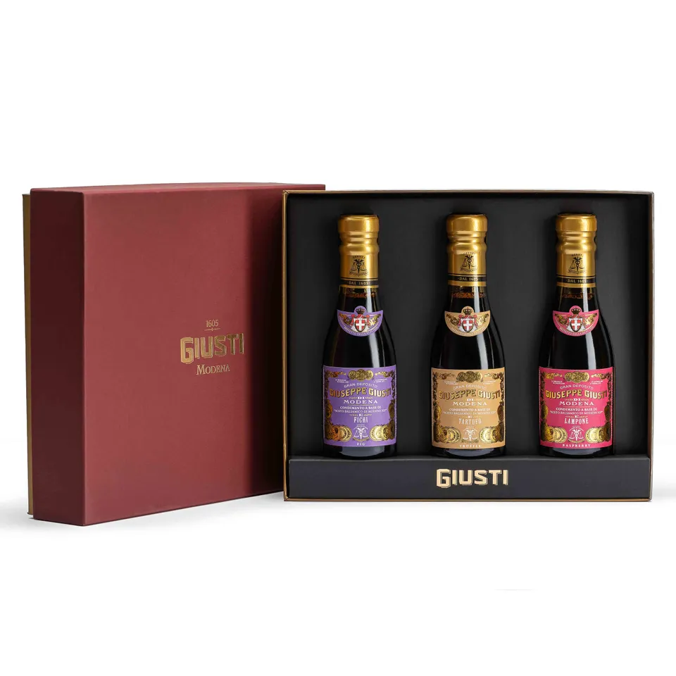 giuseppe-giusti-gift-sets-trio-balsamico-condimento-tr-ffel-feige-himbeere image 1